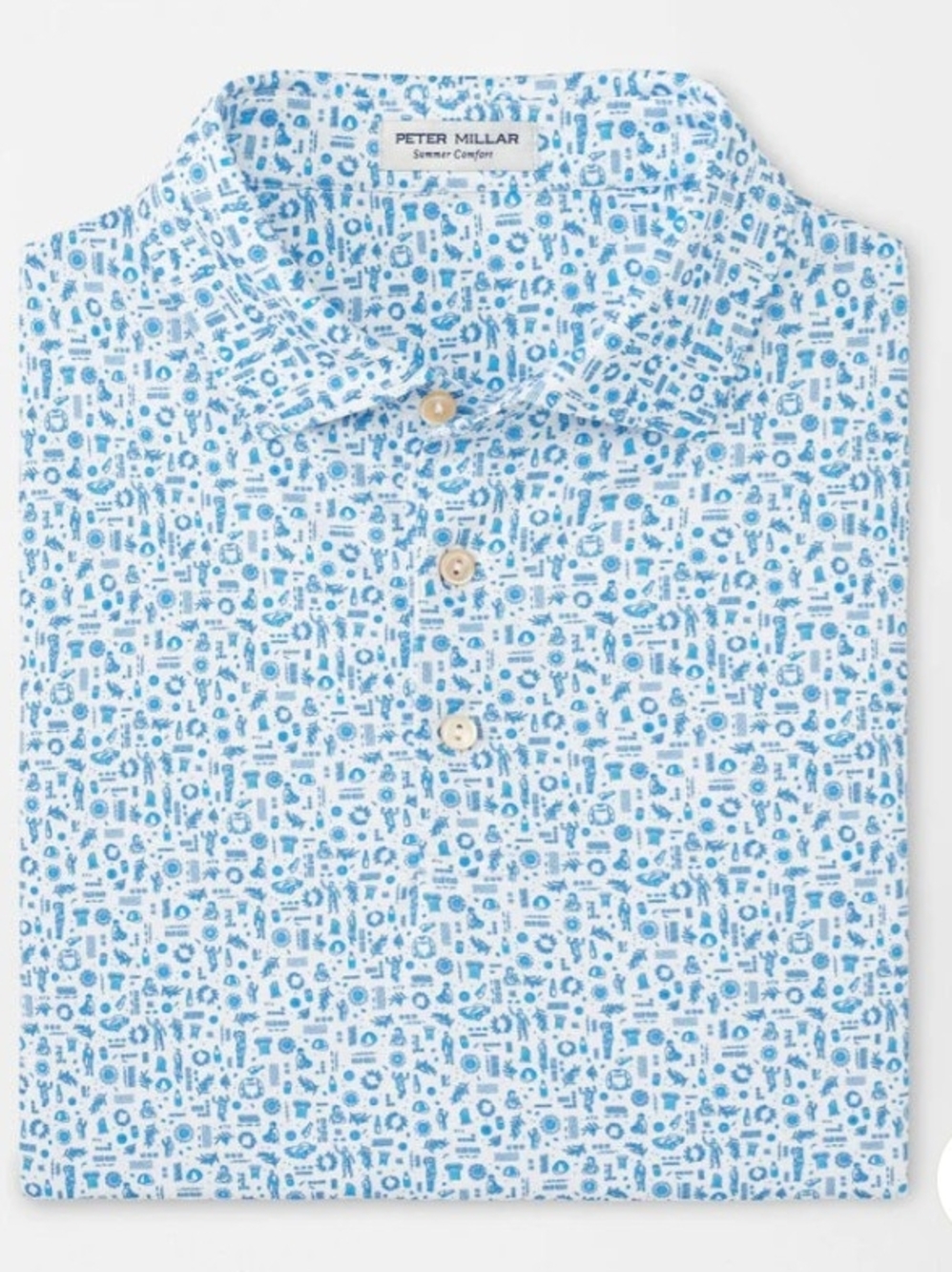 New Peter Millar Summer Comfort Greek Toga Party Performance Jersey Polo XL